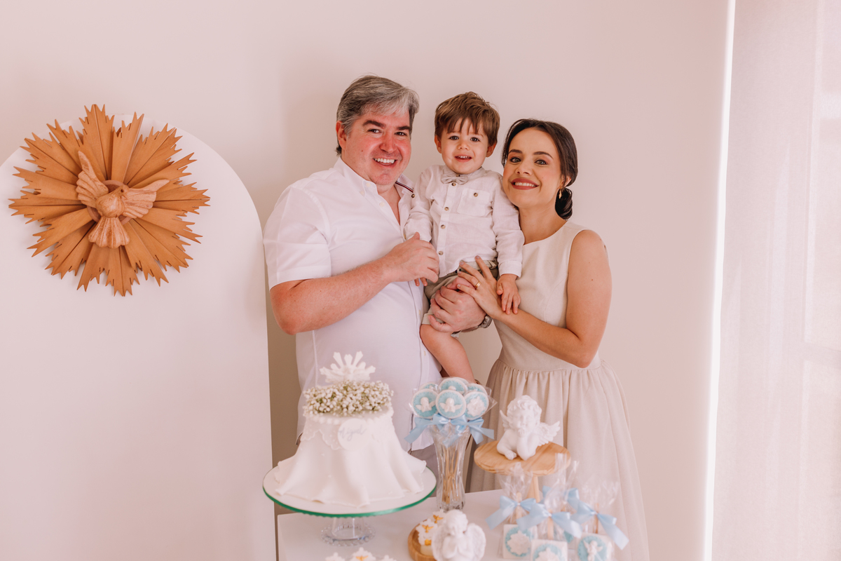 decoração de batismo / batizado em ribeirão preto feito em casa de menino