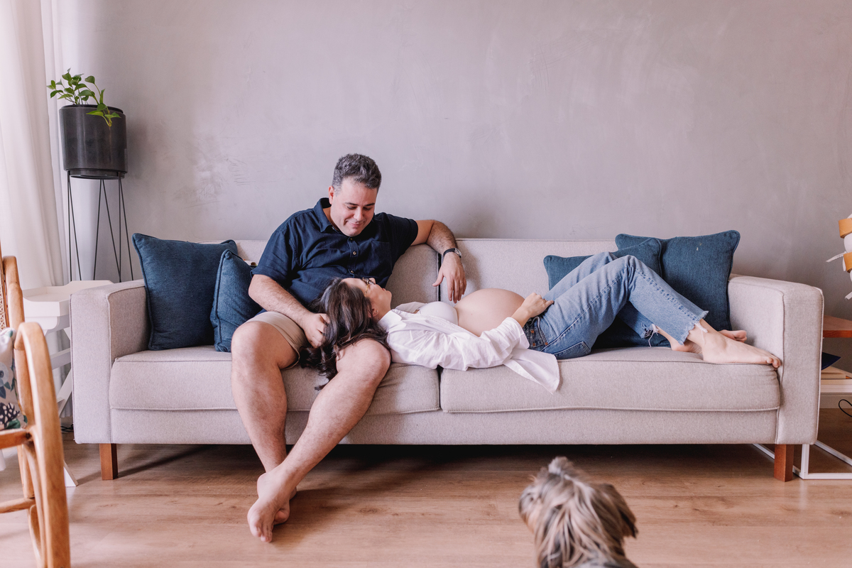 ensaio gestante em casa segundo filho