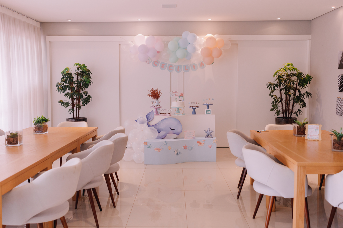 decoração afetiva ribeirão preto festa em casa brunch baleia em aquarela