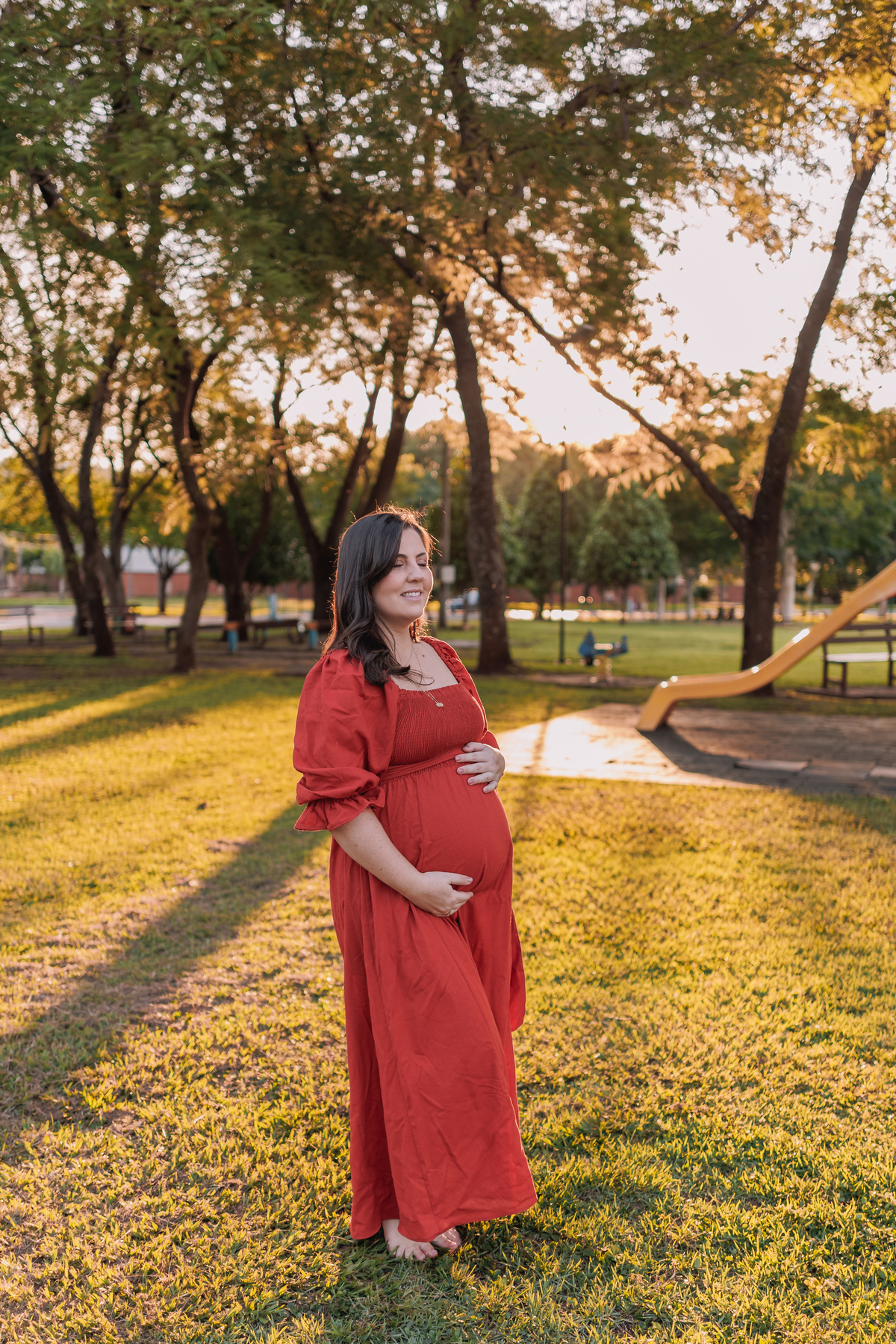 ensaio gestante externo no por do sol 