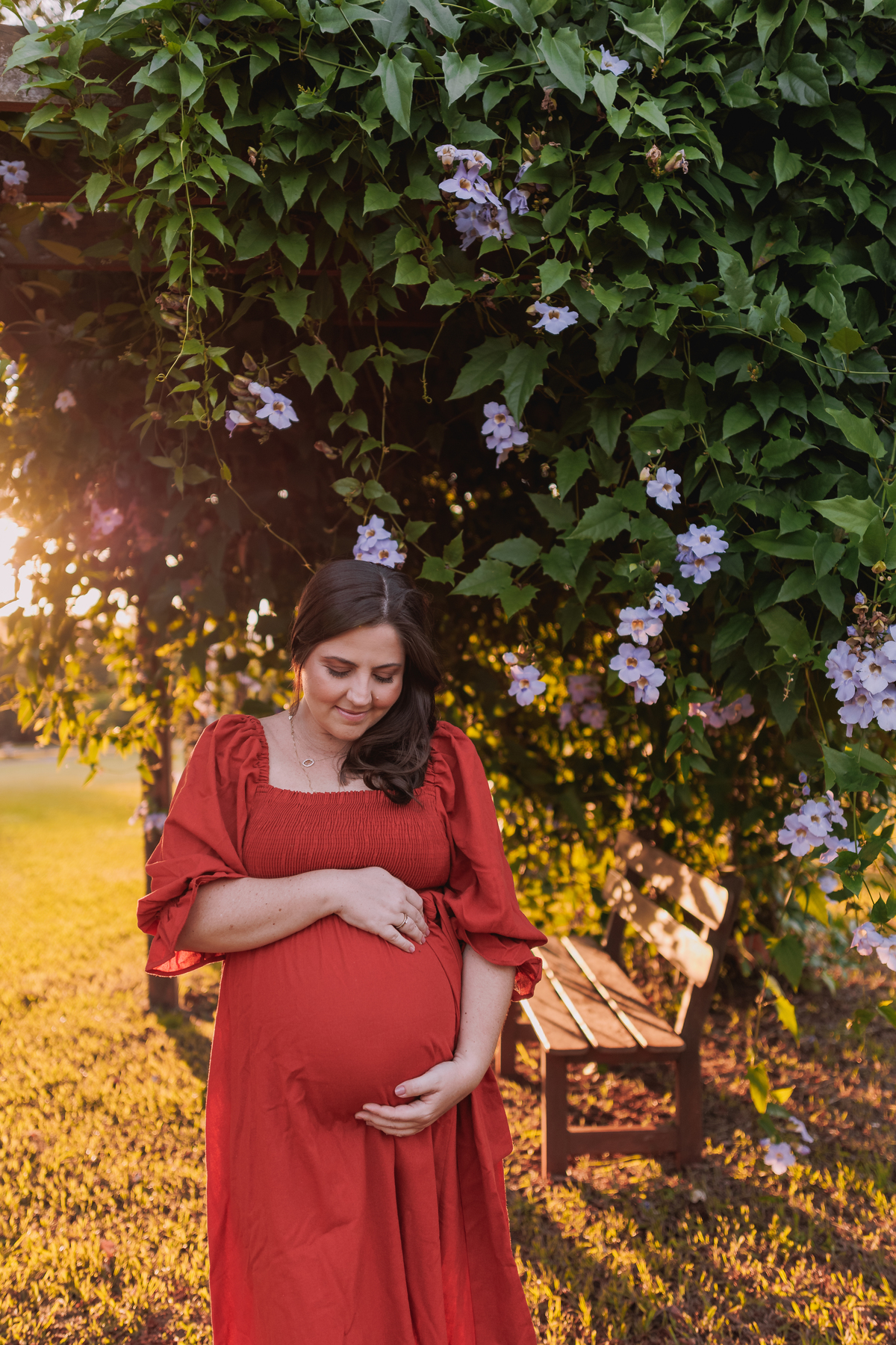 ensaio gestante externo no por do sol 