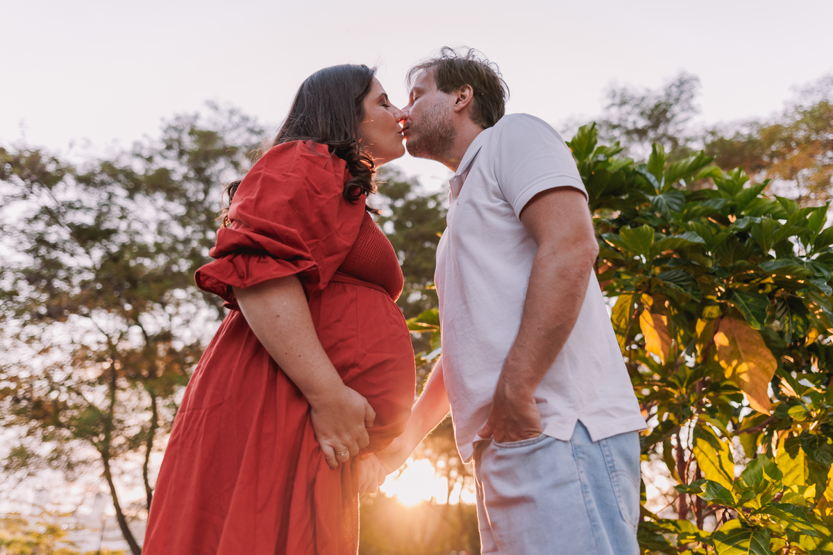 ensaio gestante externo no por do sol 