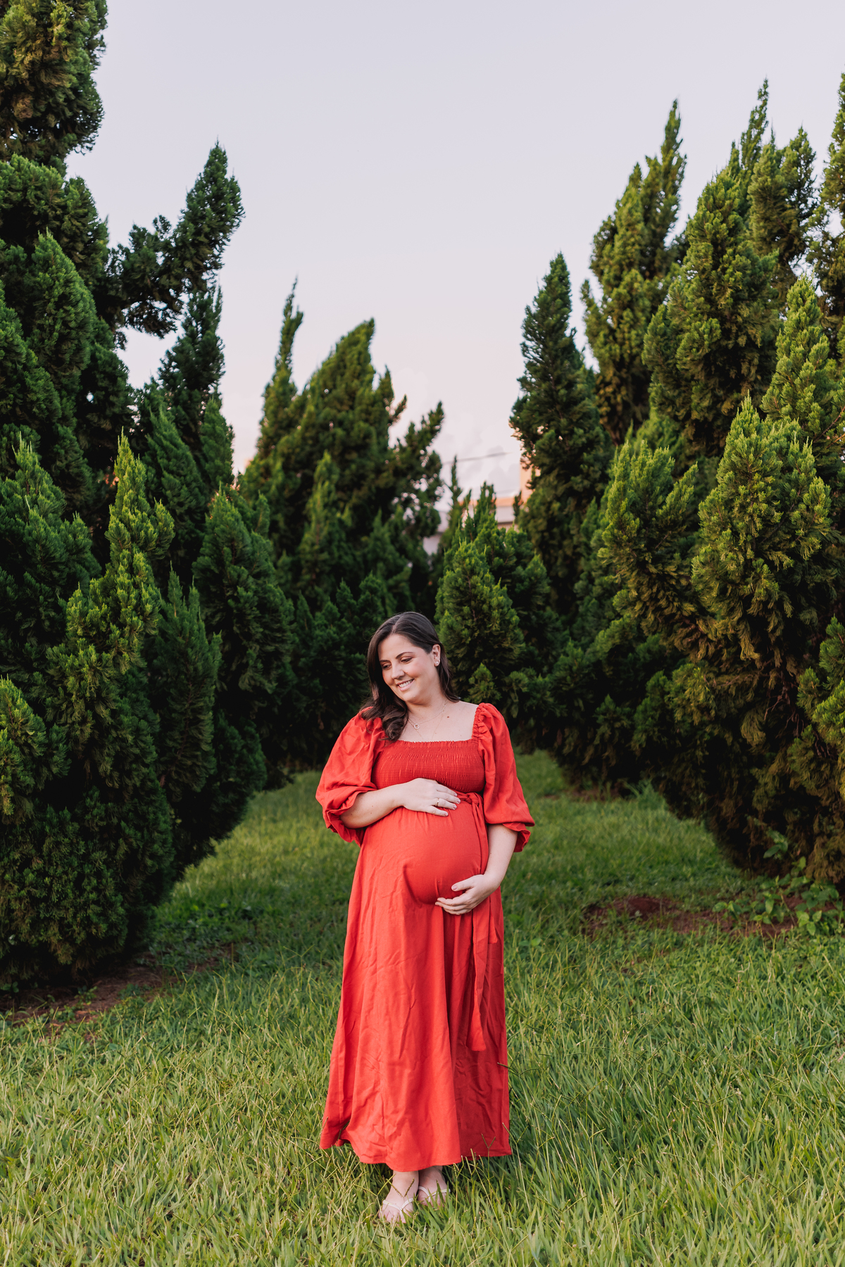 ensaio gestante externo no por do sol 