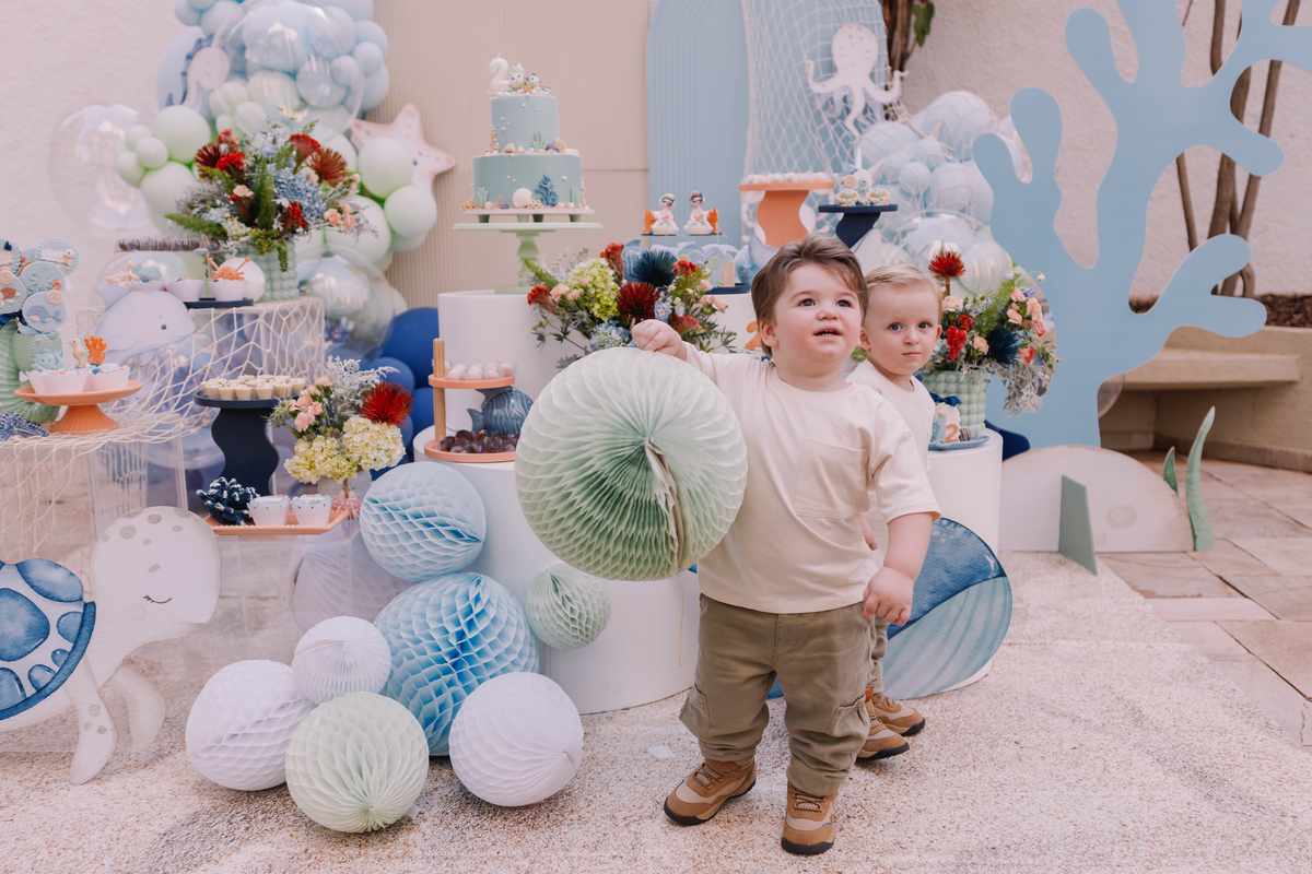 festa de gêmeos decoração fundo do mar área de laser ribeirao preto 