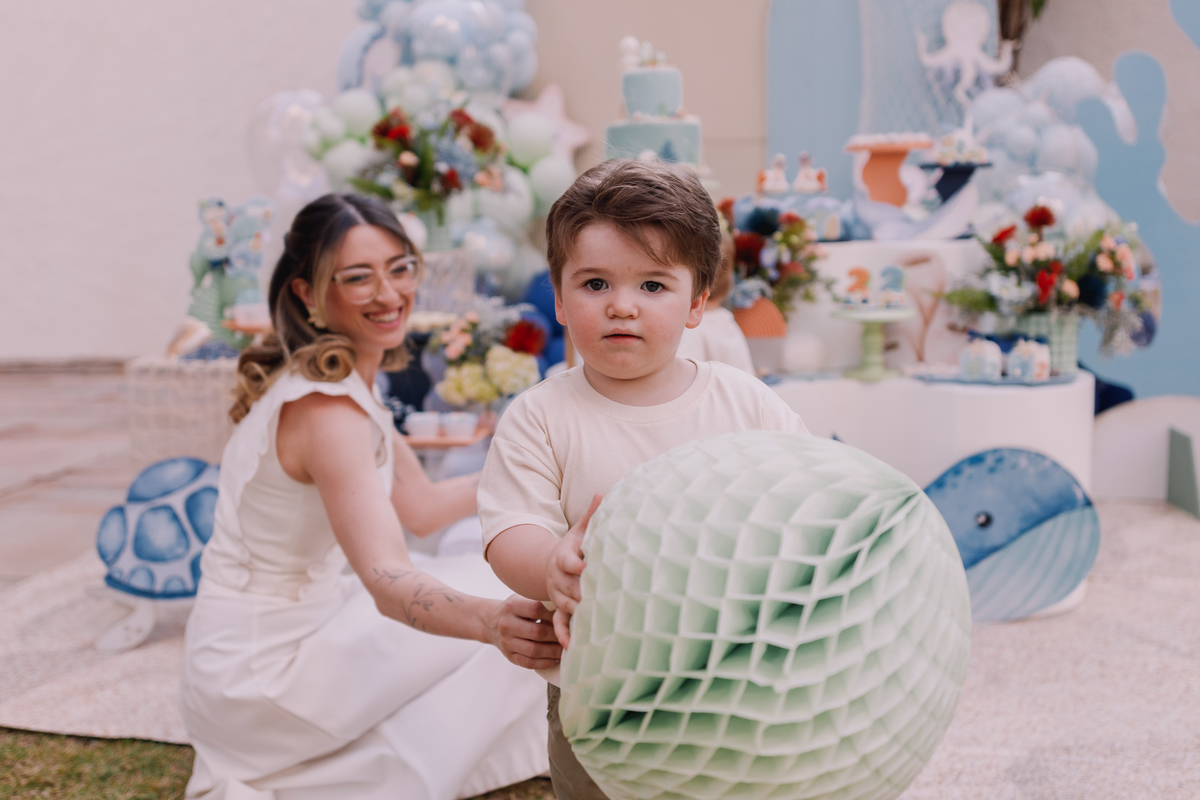 festa de gêmeos decoração fundo do mar área de laser ribeirao preto 