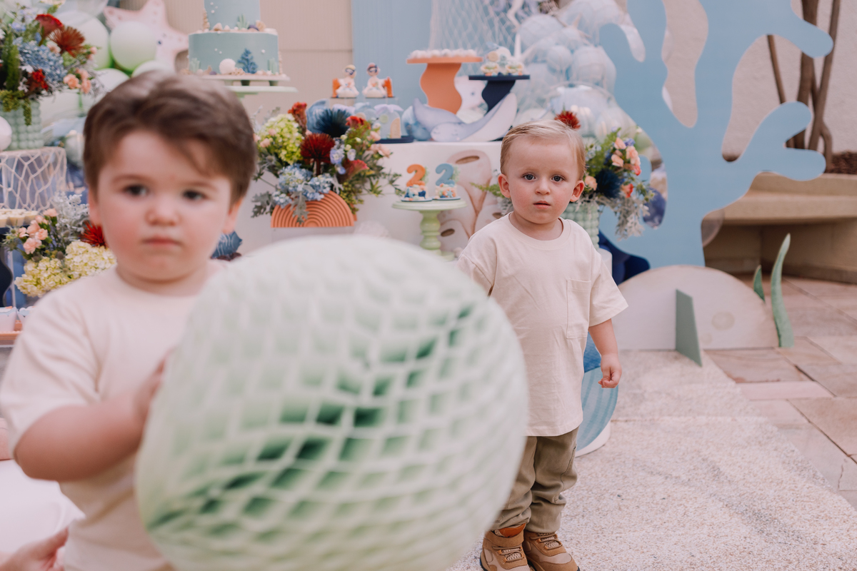 festa de gêmeos decoração fundo do mar área de laser ribeirao preto 