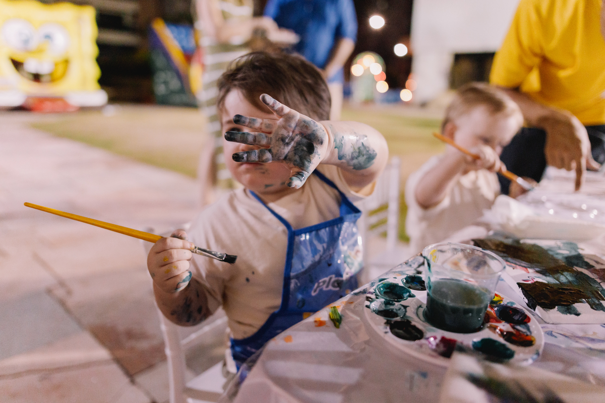 festa de gêmeos decoração fundo do mar área de laser ribeirao preto oficina de pintura playfun