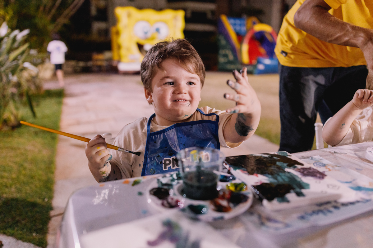 festa de gêmeos decoração fundo do mar área de laser ribeirao preto oficina de pintura playfun