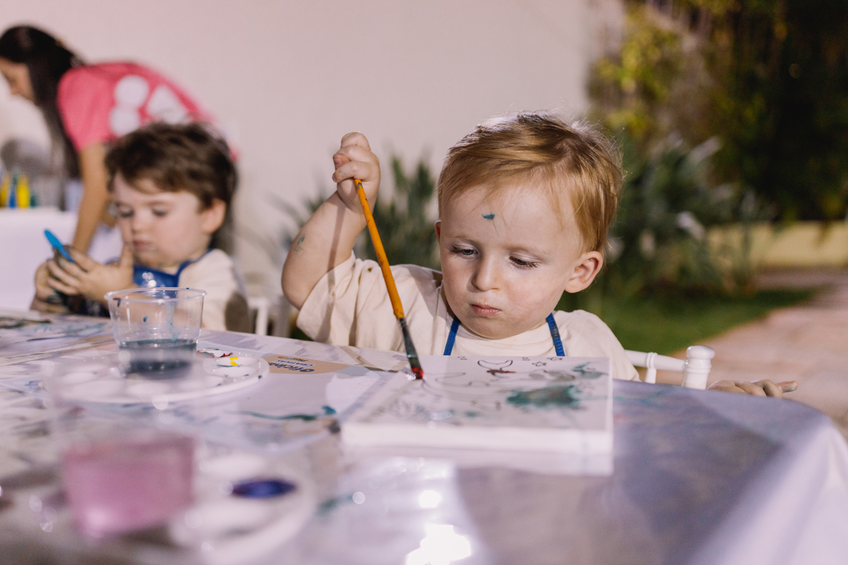 festa de gêmeos decoração fundo do mar área de laser ribeirao preto oficina de pintura playfun