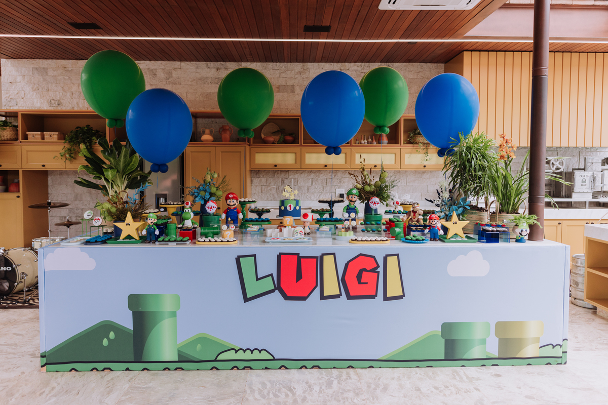 decoração festa mario e luigi