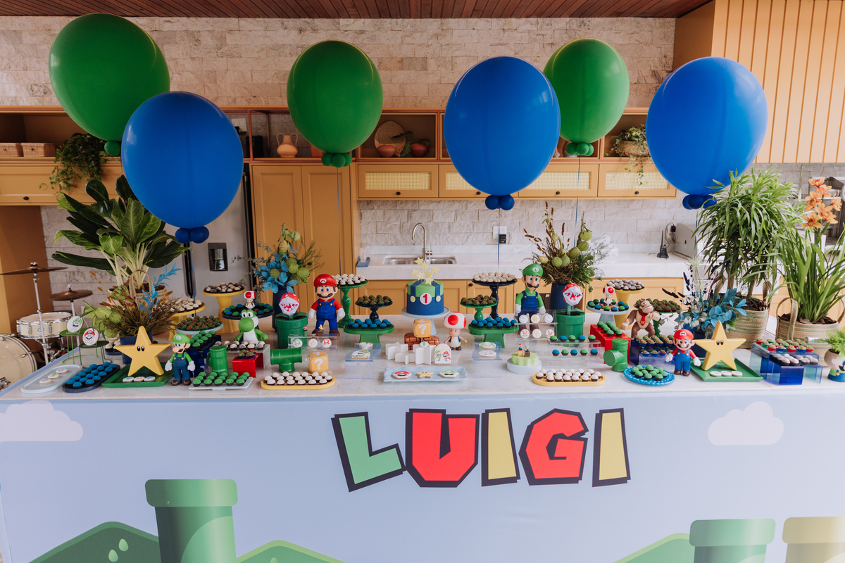 decoração festa mario e luigi