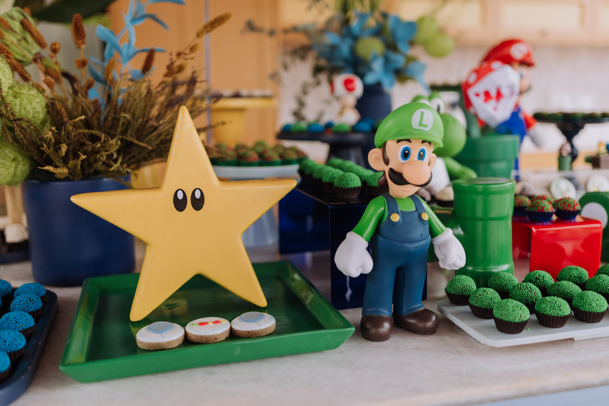 decoração festa mario e luigi