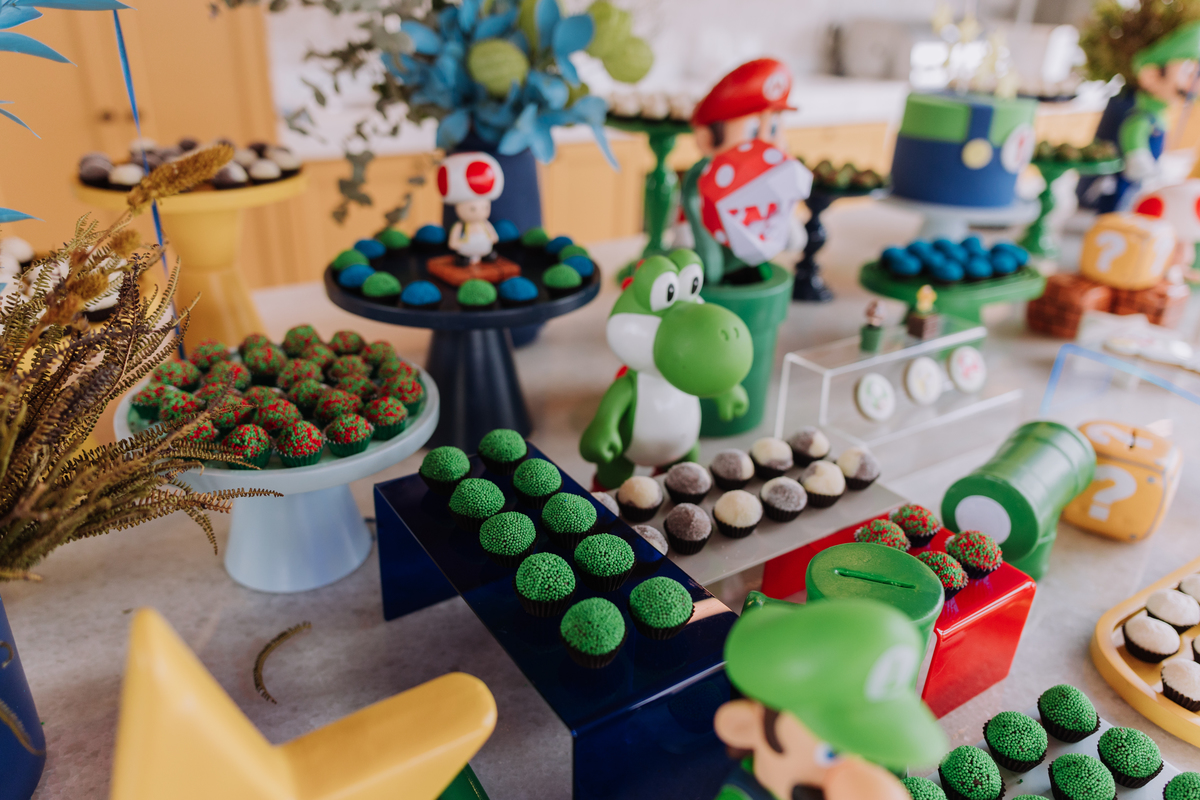 decoração festa mario e luigi