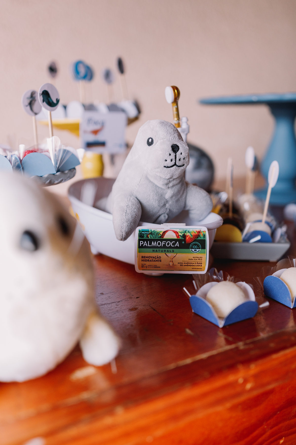 decoração de aniversário com o tema foca