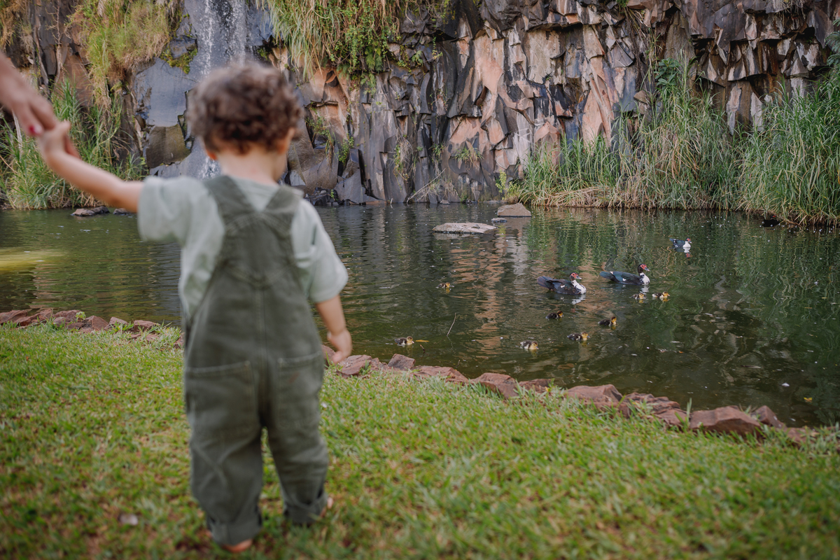 sessão de famili acompanhameto de bebe com sessão externa no parque