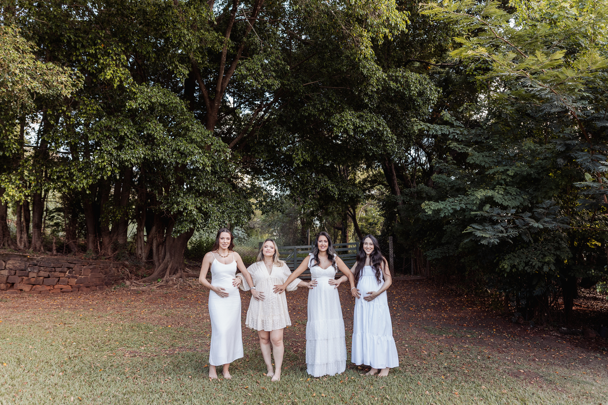 ensaio externo gestante gravida amigas espaço bella cita ribeirao preto por do sol