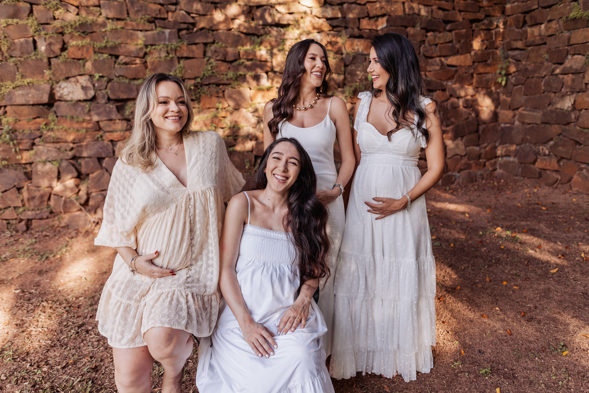 ensaio externo gestante gravida amigas espaço bella cita ribeirao preto por do sol