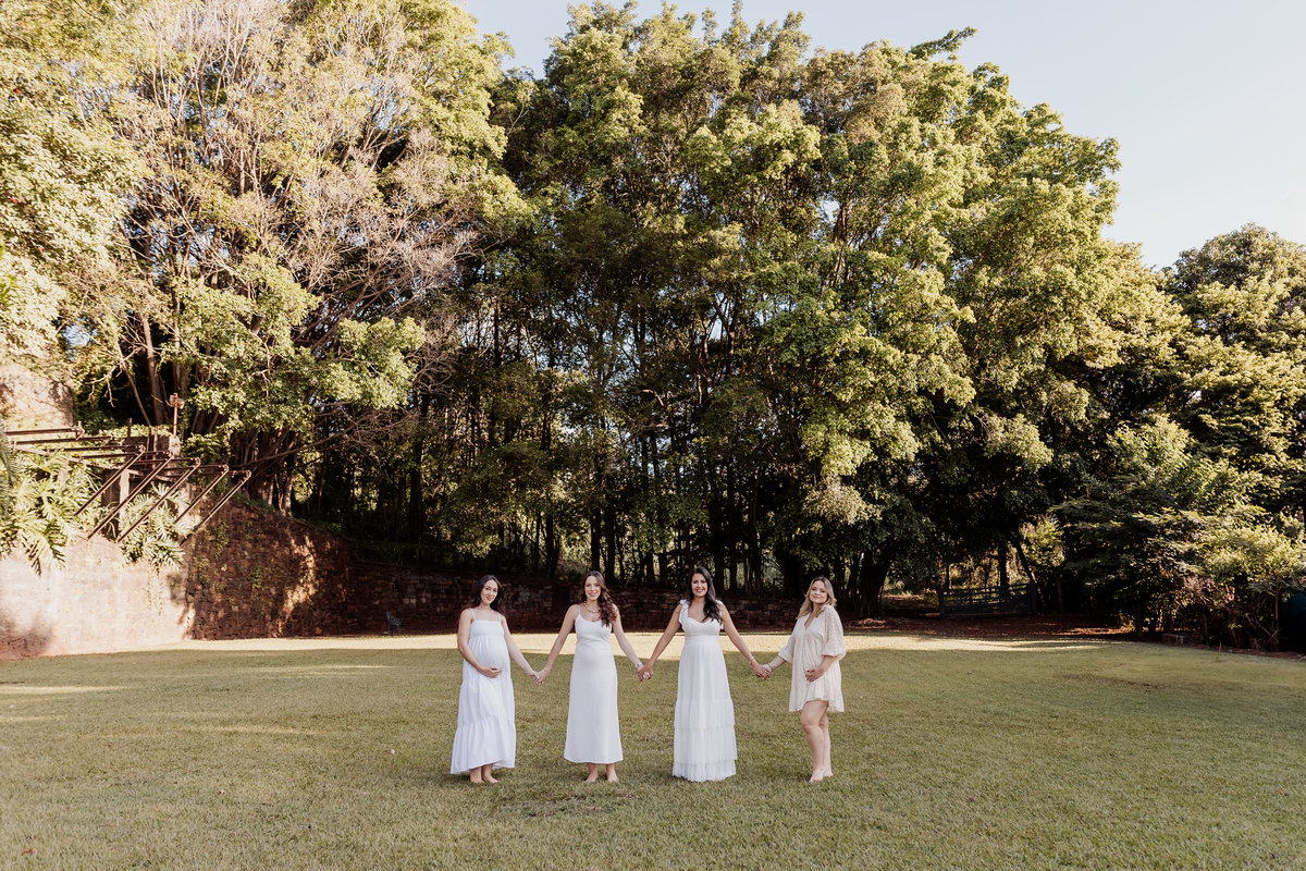 ensaio externo gestante gravida amigas espaço bella cita ribeirao preto por do sol