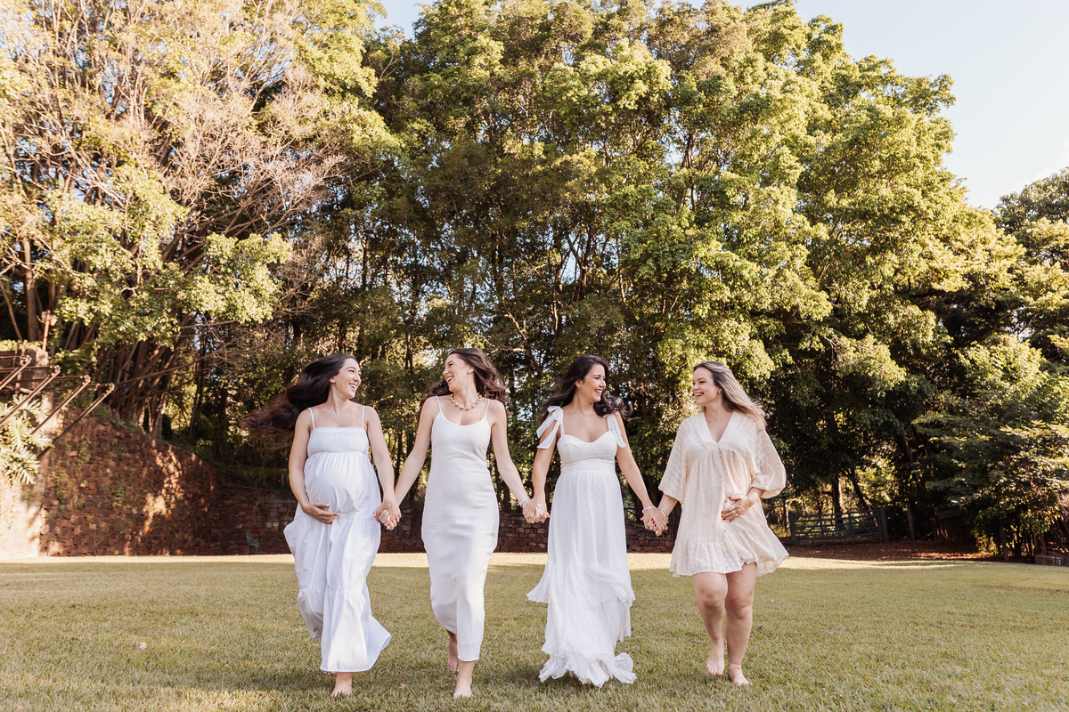 ensaio externo gestante gravida amigas espaço bella cita ribeirao preto por do sol