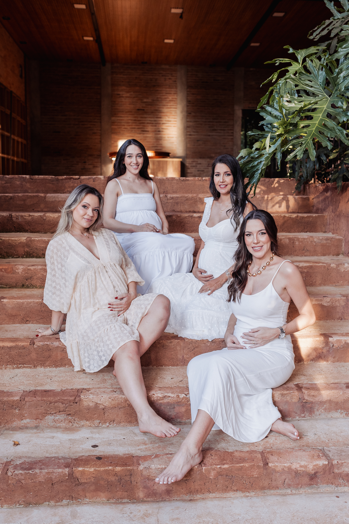 ensaio externo gestante gravida amigas espaço bella cita ribeirao preto por do sol