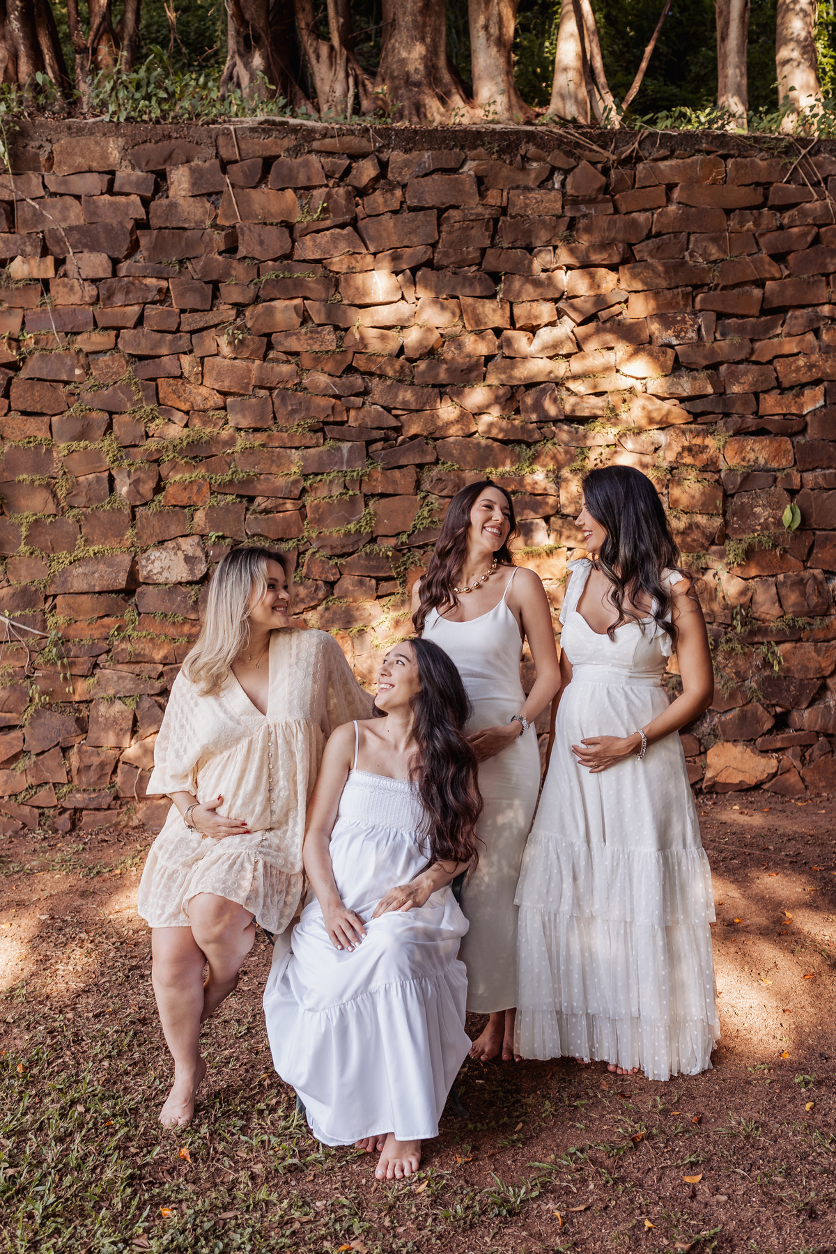 ensaio externo gestante gravida amigas espaço bella cita ribeirao preto por do sol