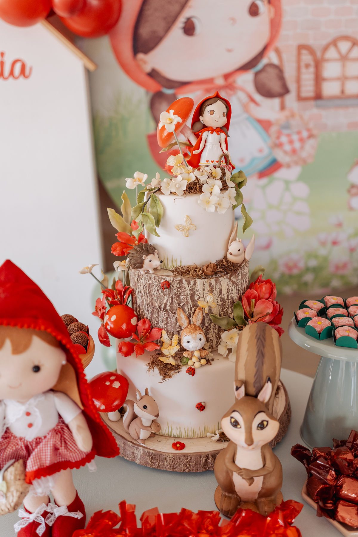 decoração festa de 1 aninho tema chapeuzinho vermelho menina