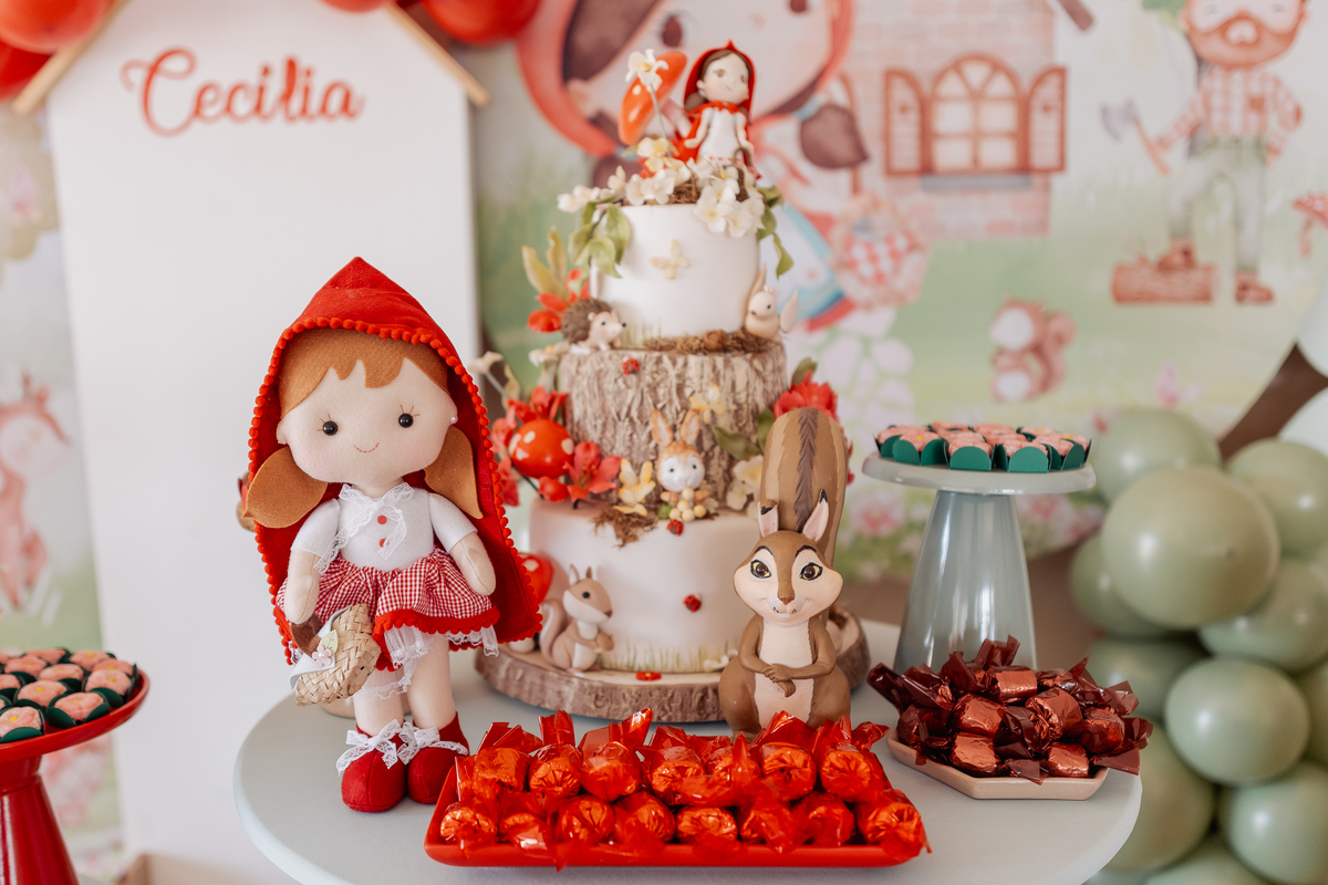 decoração festa de 1 aninho tema chapeuzinho vermelho menina