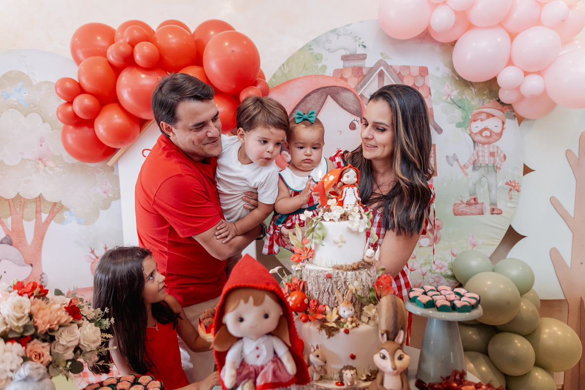 decoração festa de 1 aninho tema chapeuzinho vermelho menina