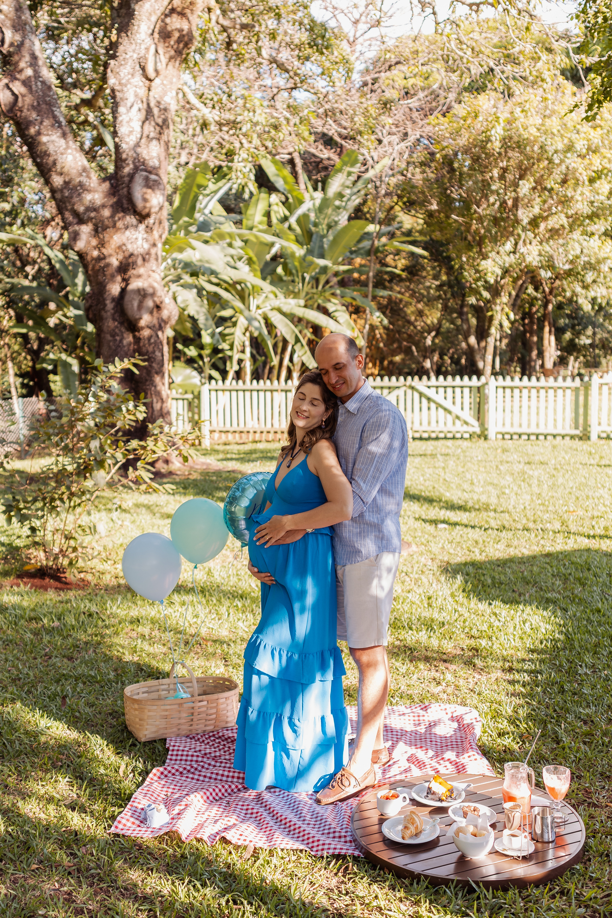 ensaio de gestante externo final de tarde fazenda santa maria ribeirao preto piquenic