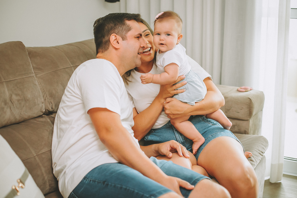 ensaio fotográfico de família em casa