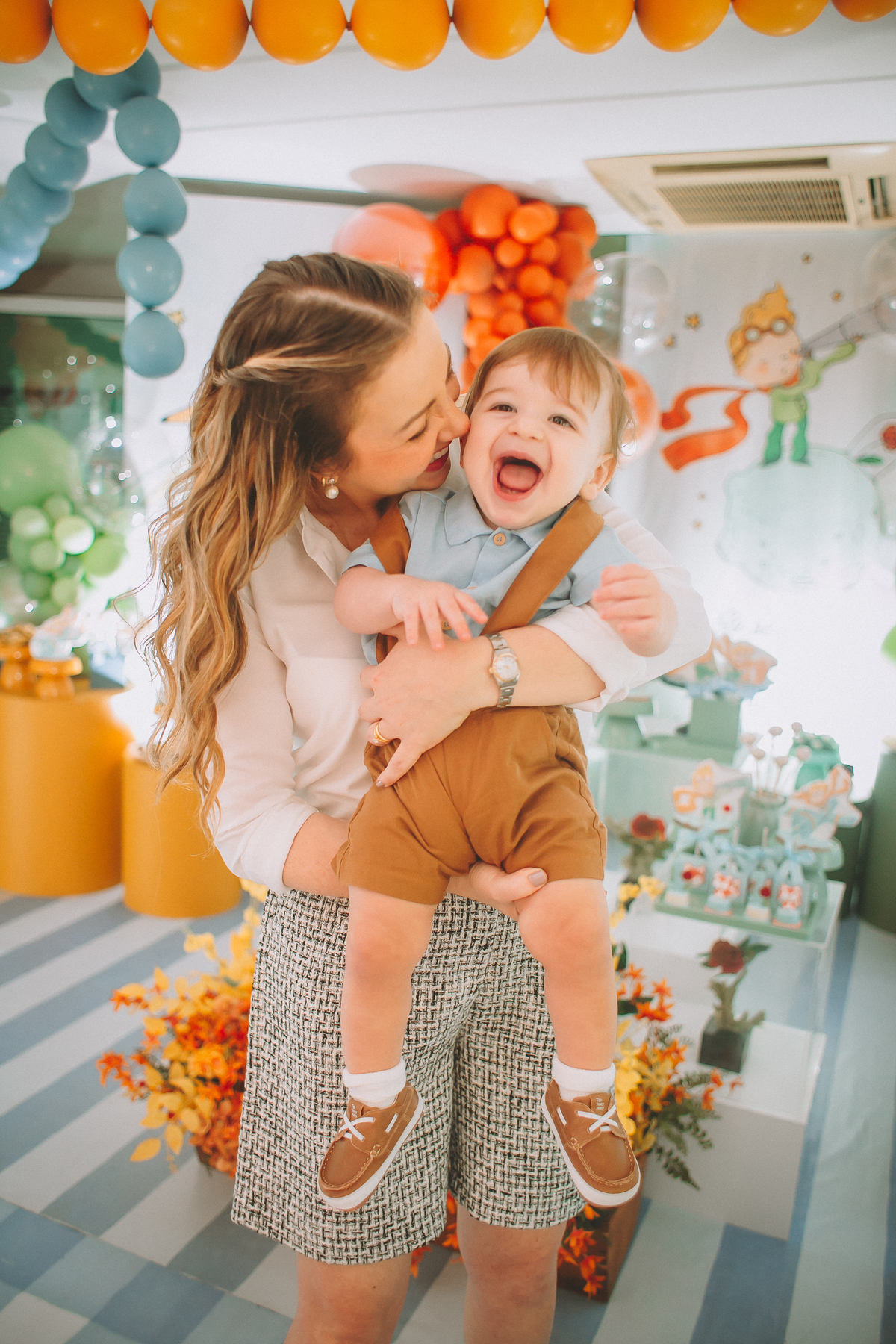 Ensaio fotográfico com a mamãe na festa do Otávio de 1 ano com o tema O Pequeno Príncipe