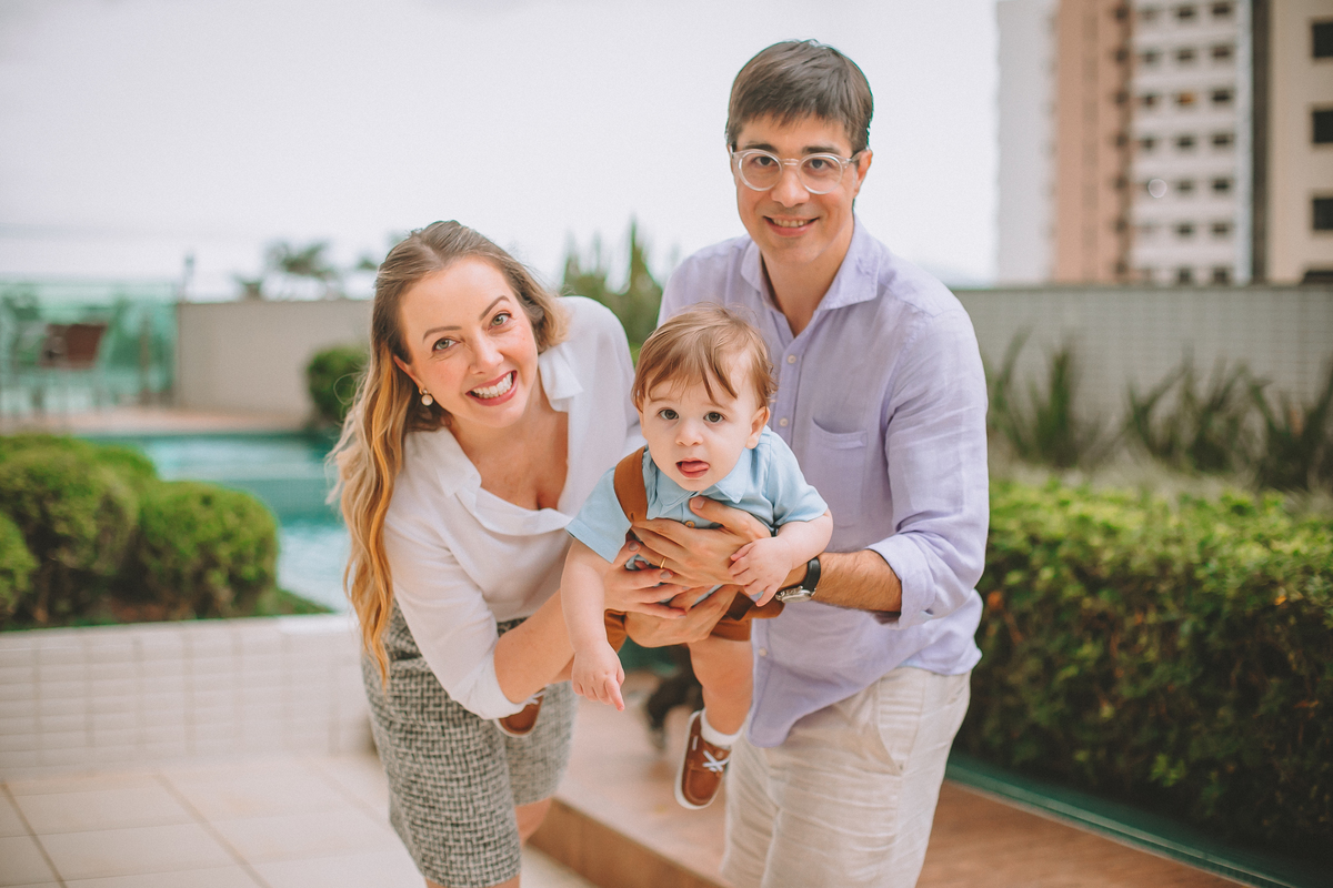 Ensaio fotográfico com os pais na festa do Otávio de 1 ano com o tema O Pequeno Príncipe