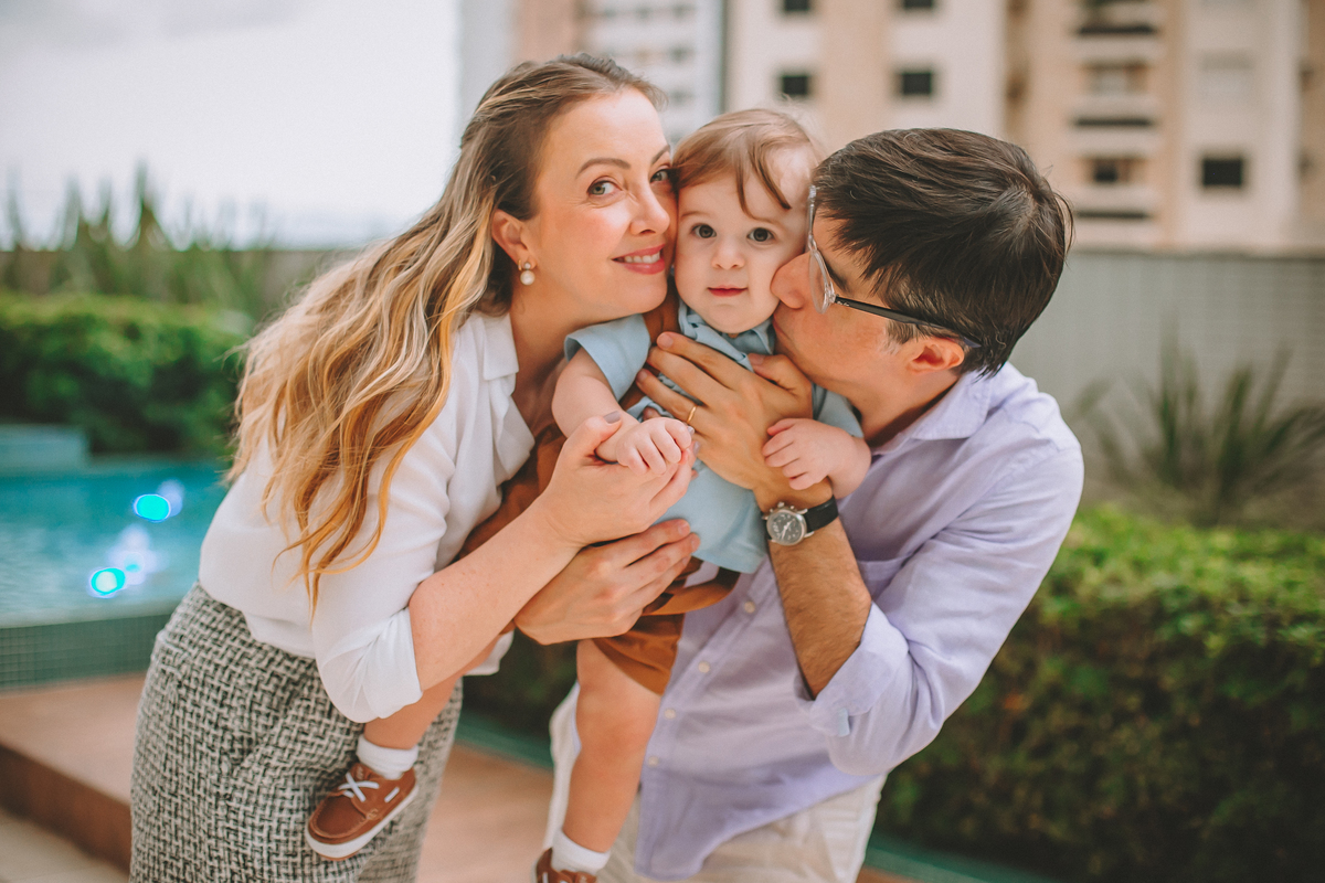 Ensaio fotográfico com os pais na festa do Otávio de 1 ano com o tema O Pequeno Príncipe