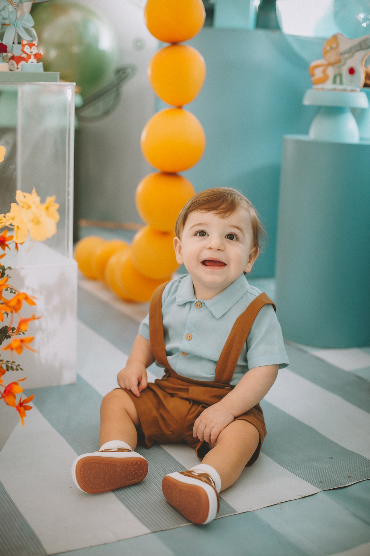Otávio comemorando seu aniversário de 1 ano com tema Pequeno Príncipe em Florianópolis.