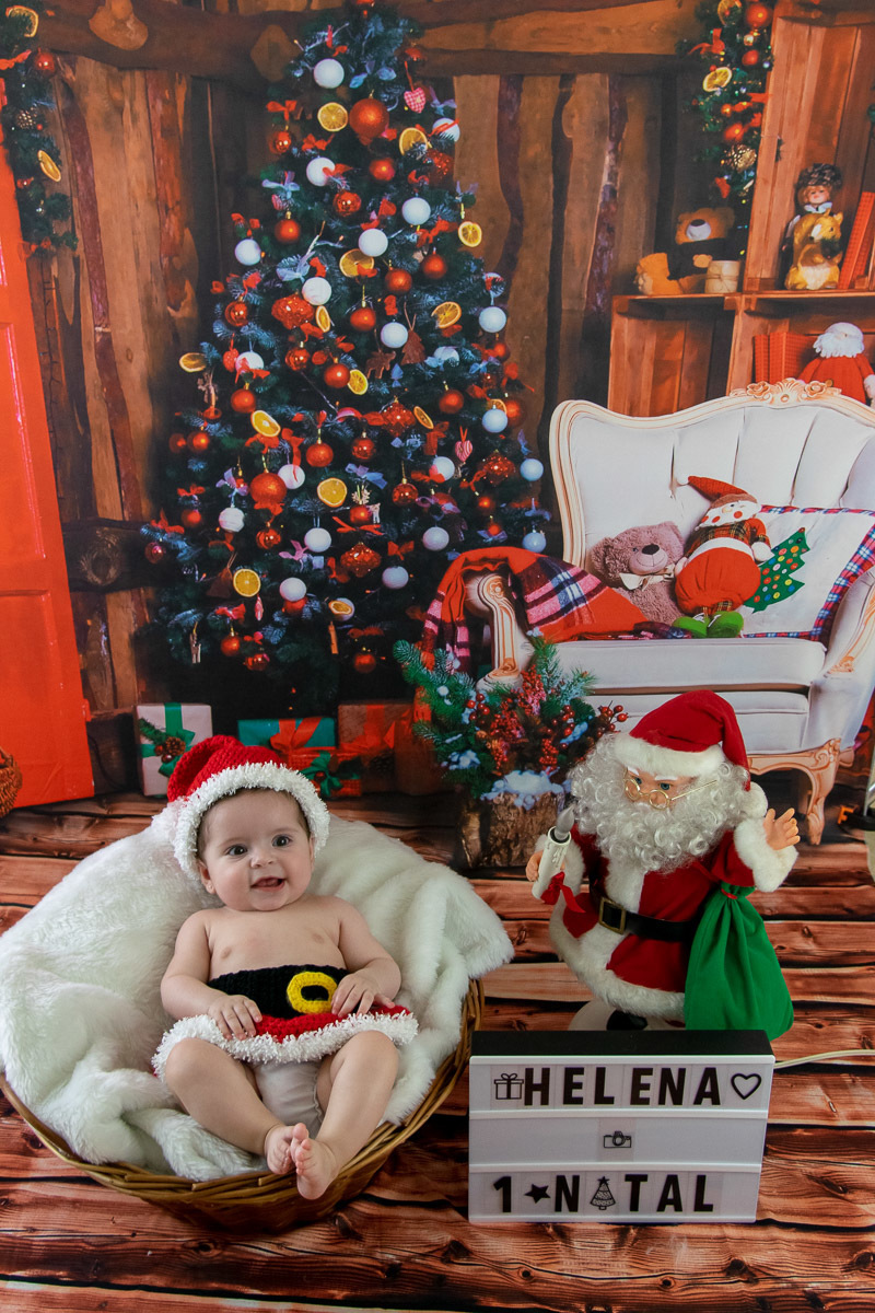 Uma árvore linda, meus amiguinhos e o Papai Noel