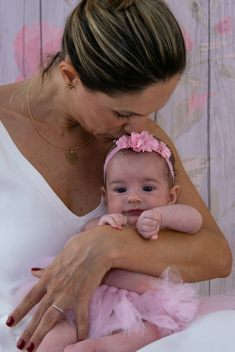 Ganhando beijo da mãe