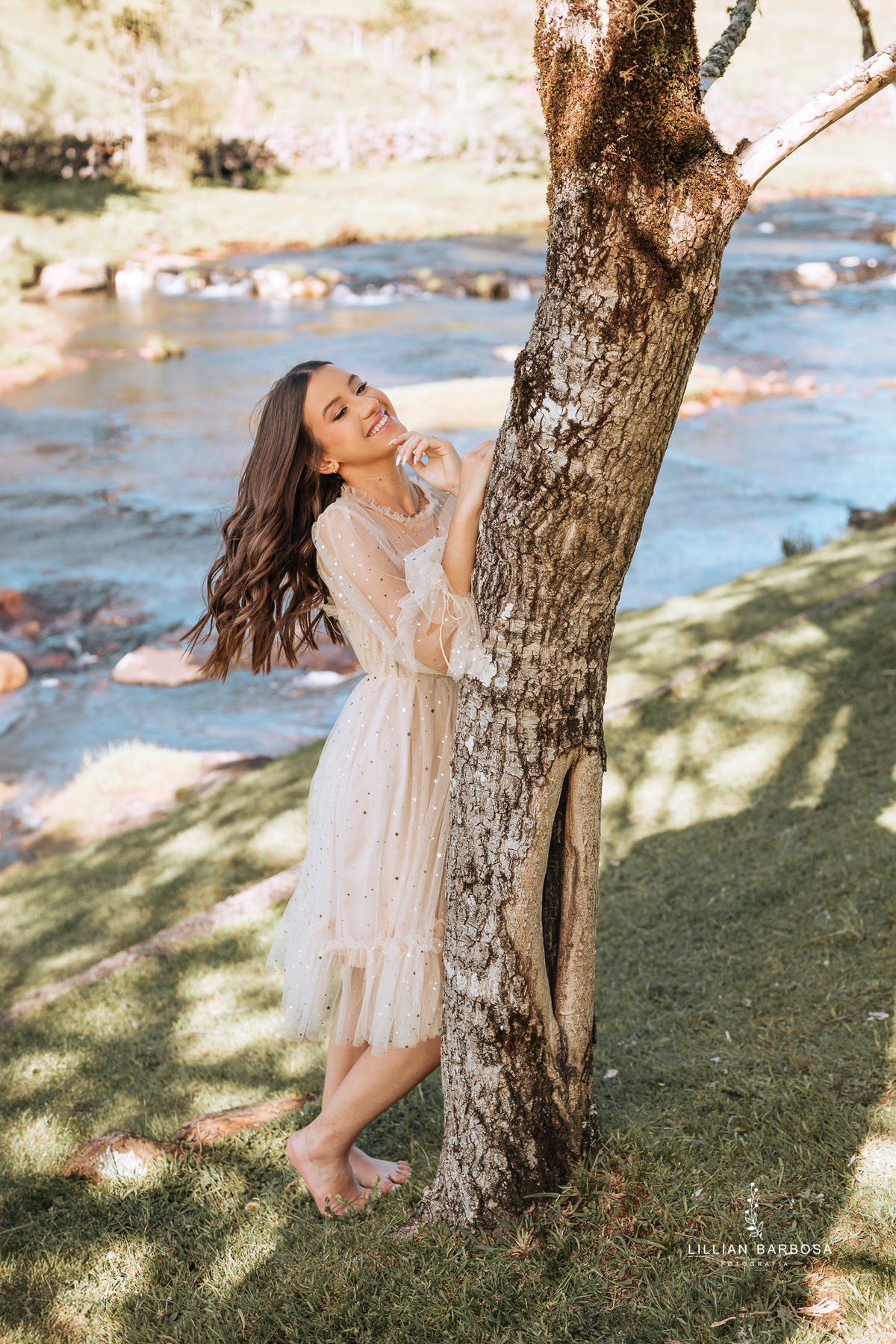 ensaio-de-quinze-anos-Serra-do-rio-do-rastro-vestido azu-e-cavalo-na-estrada--fotografa-de-lauro-muller-santa-catarina