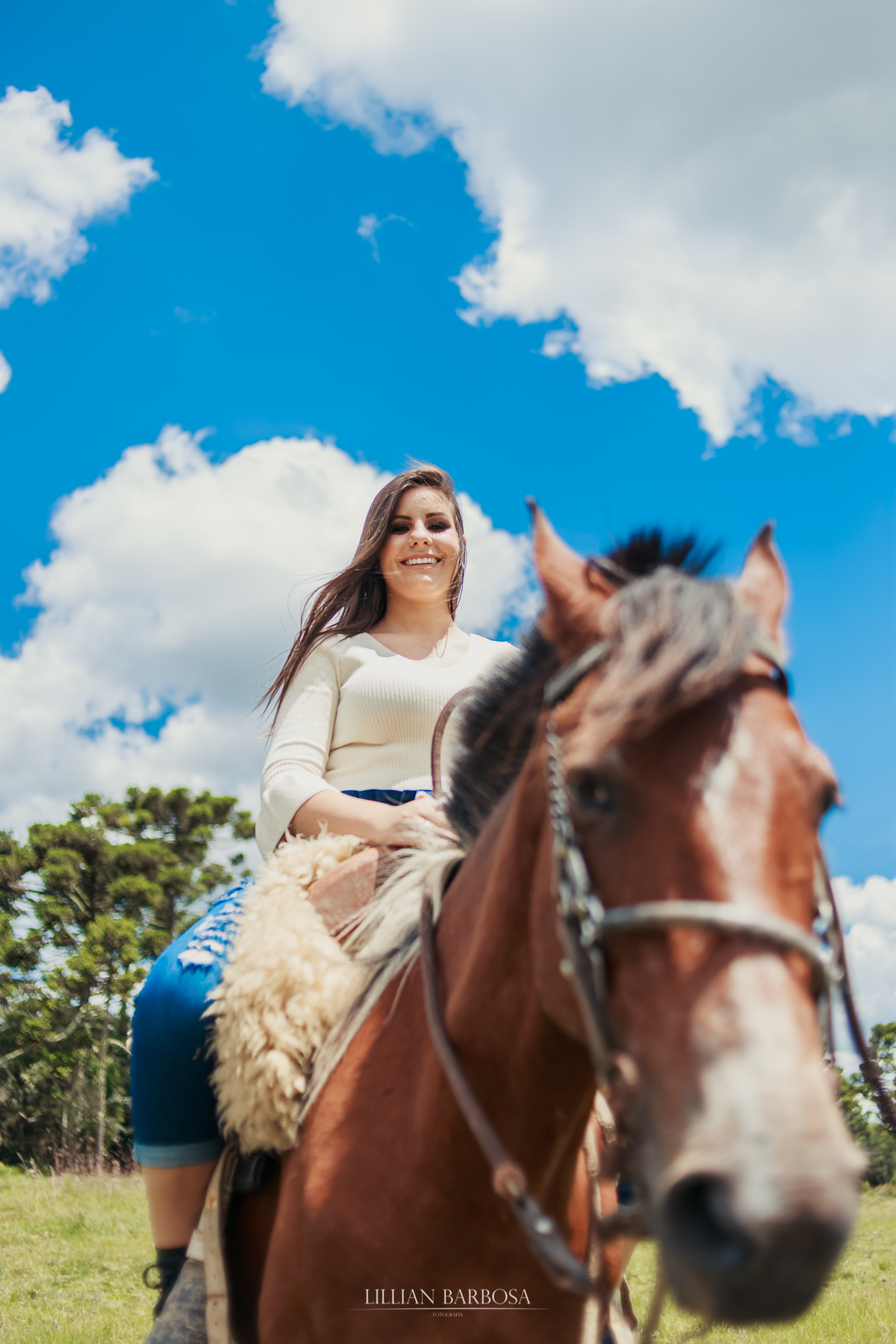 ensaio externo de quinze anos serra do rio do rastro com cavalo
