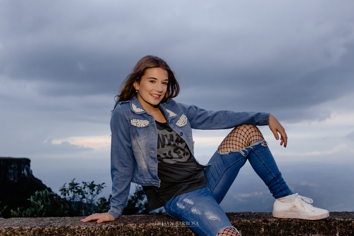 Ensaio externo de 15 anos na serra do rio do rastro mirante 