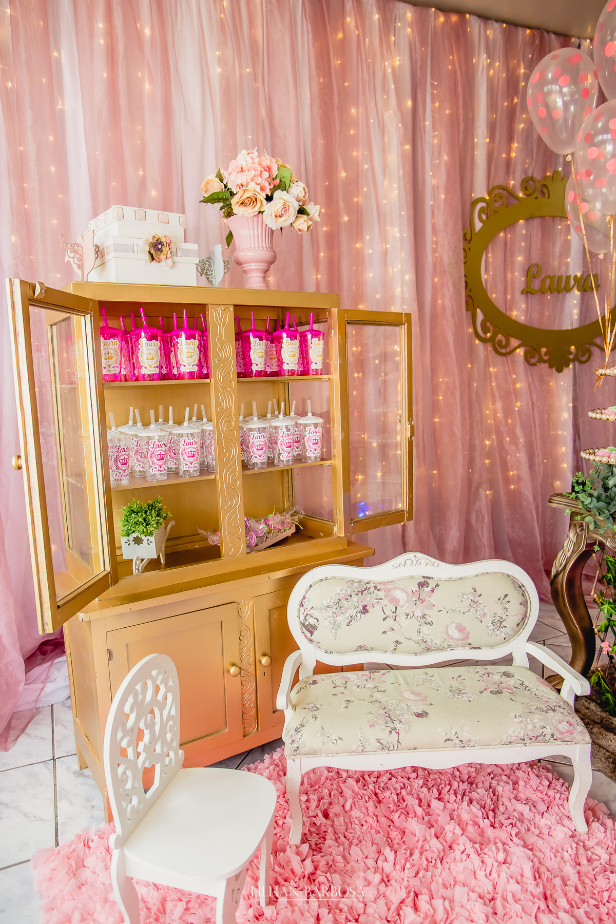 aniversário infantil de um ano de menina, jardim encantado, decoração