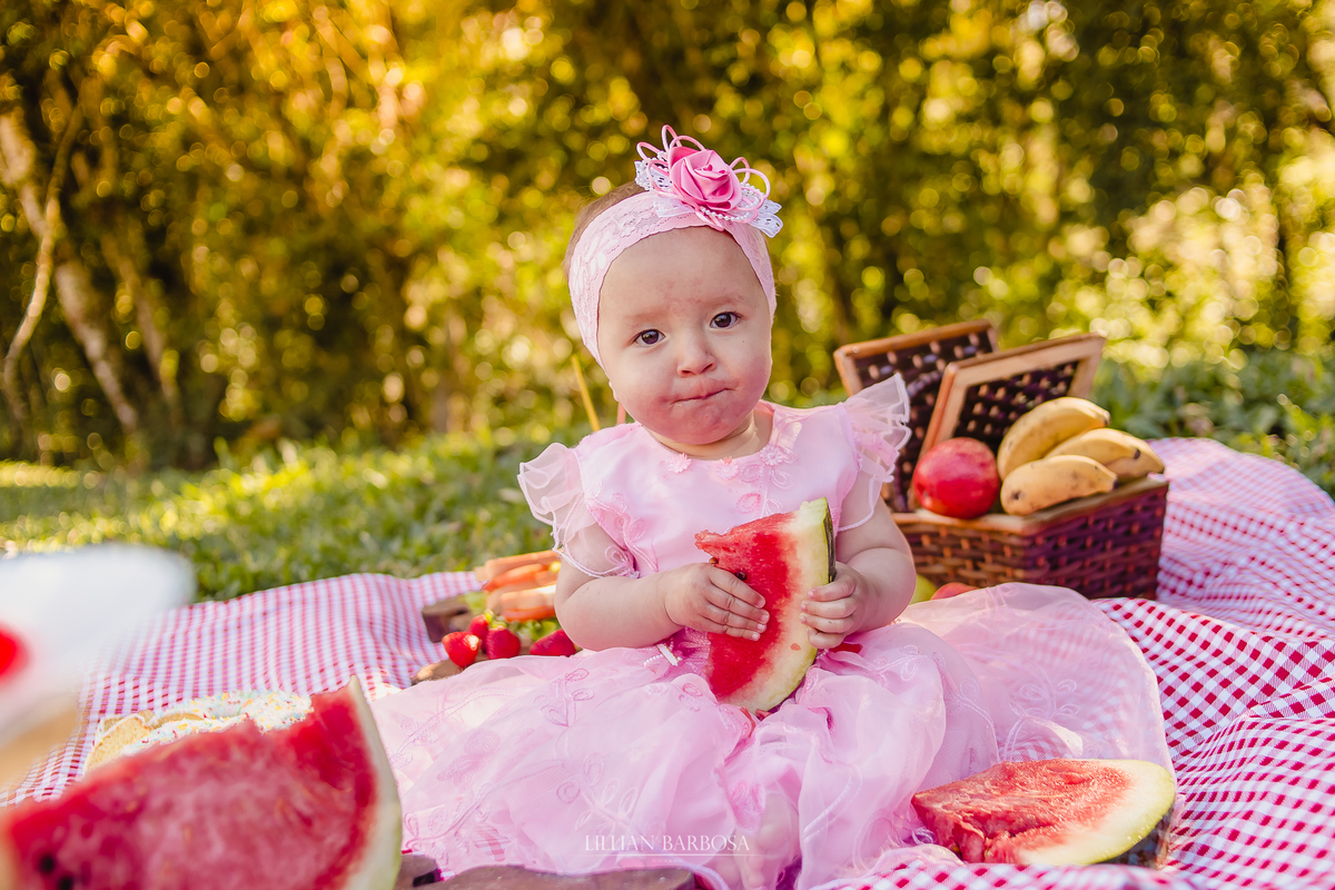 Ensaio de 1 ano de menina em sitio, tema rural, tema fazendinha, smash the cake, smash the fruit, fotografa de lauro muller, lillian barbosa, ensaio em lauro muller, fotos em lauro muller, fotografo de lauro muller, fotografo de orleans, ensaio infantil