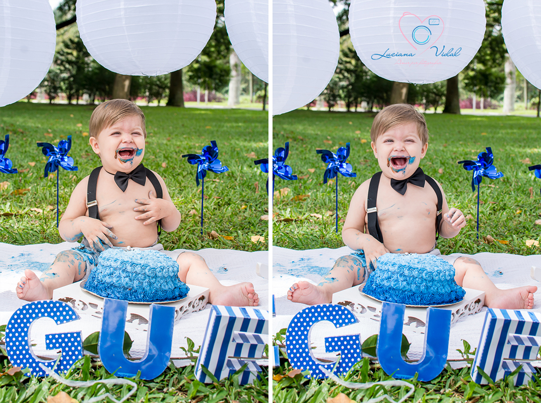 Ensaio Smash The Cake Miguel, fotografia Luciana Vidal em São Paulo, nada melhor do que uma seleção de sorrisos desse príncipe.