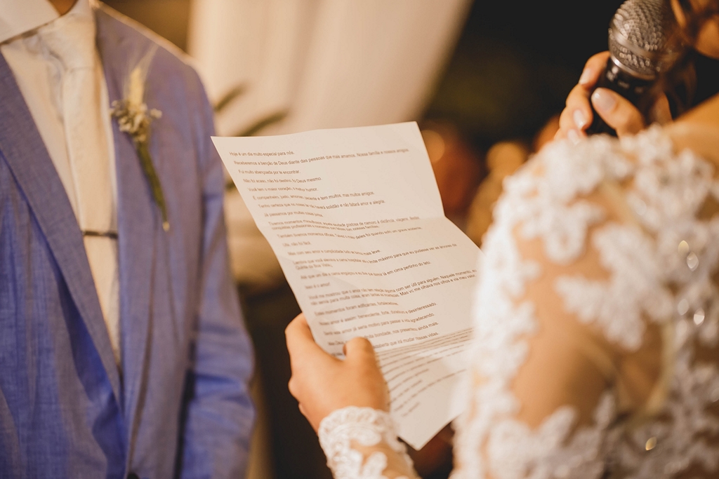 Noiva diz votos de casamento em fotografia profissional de casamento Brasília Df