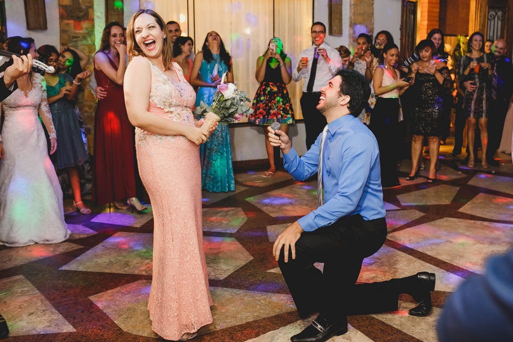 Pedido de casamento em festa de casamento no salão de festas Spazio Villa Regia em fotografia profissional Brasília Df