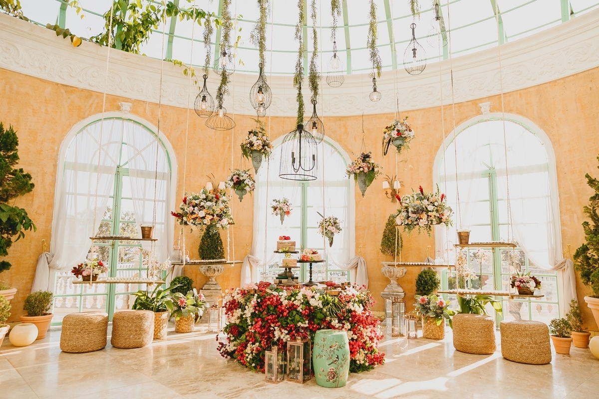Decoração de festa de casamento no Salão Villa Giardini Brasília Df