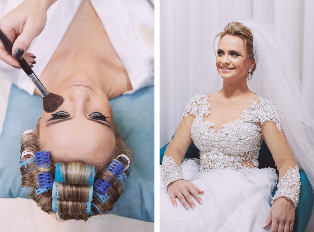 Maquiagem da noiva. Casamento Tamires e Cleber em Petrolândia. Fotografia de Eduardo Pasqualini, fotógrafo de casamentos e ensaios em Rio do Sul, Santa Catarina.