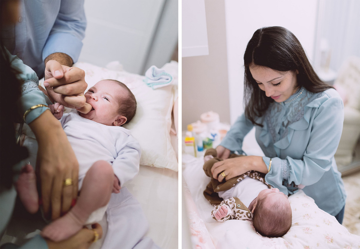 Roupinha. Fotografia Documental de familía, Bebê um mês. Fotografia de Eduardo Pasqualini, fotógrafo em Rio do Sul, Santa Catarina.