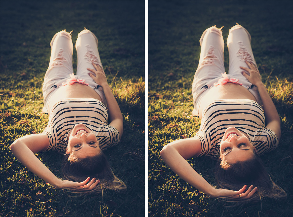 Deitada na Grama Ensaio Gestante Luana e Eziel Trombudo Central. Fotografia de Eduardo Pasqualini, fotógrafo de casamentos e ensaios em Rio do Sul, Santa Catarina.