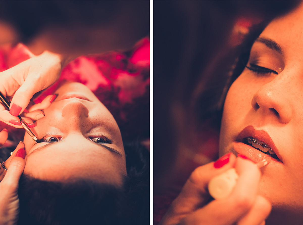 Maquiagem. Aniversário 15 anos Gabrielle. Opa Eventos. Fotografia de Eduardo Pasqualini Fotógrafo em Rio do Sul, Santa Catarina, Brasil.