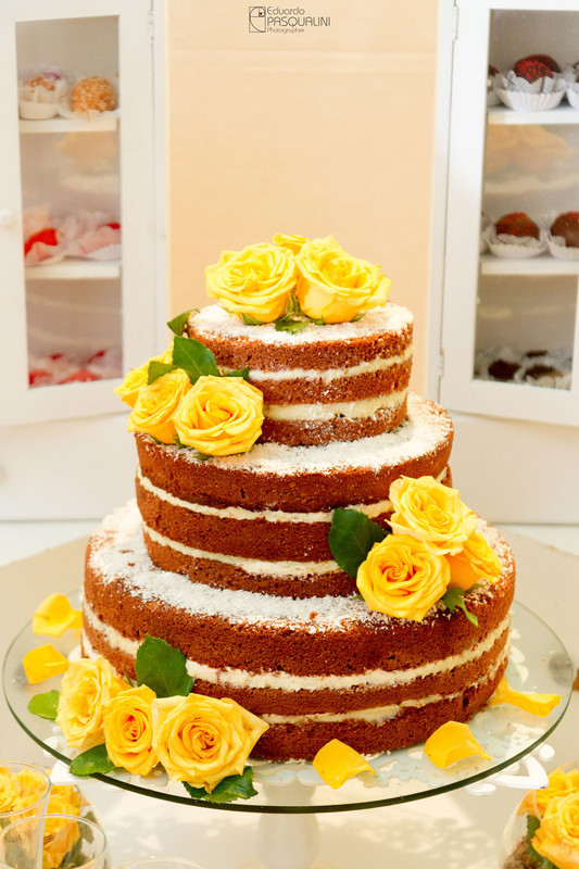 Bolo careca de casamento. Fotografia de Eduardo Pasqualini, fotógrafo de casamentos e ensaios em Rio do Sul, Santa Catarina. Villa Viver.